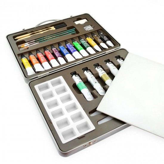 28-Piece Studio Acrylic Colors Set, Integrated Metallic Bag, Pebeo French